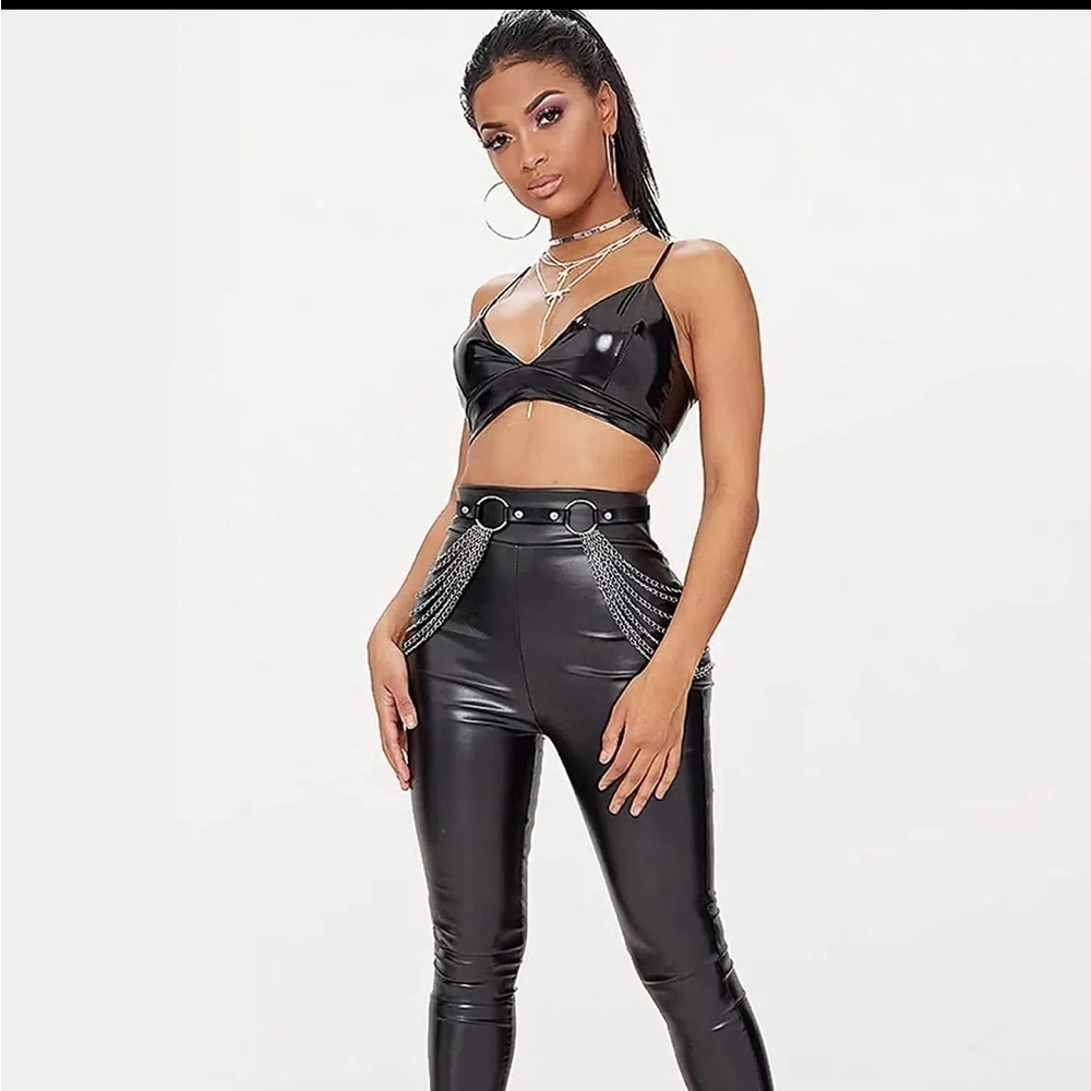 Sexy chain belt. Faux leather. 1 piece multilayer chains - Picture 2 of 10